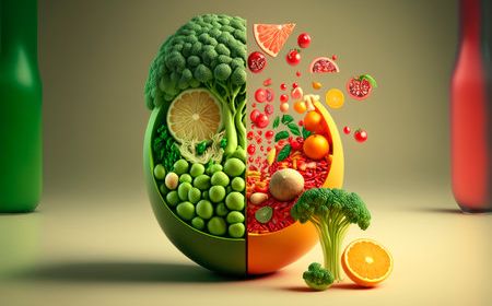 Fruits et légumes en forme de visage